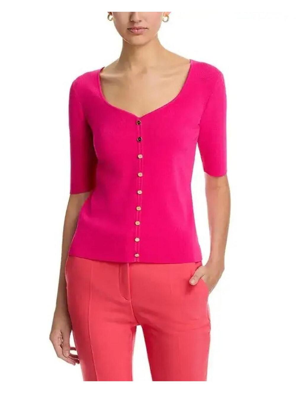 175$ Elie Tahari Jessica Sweetheart Sweater Women's Size M Luxury Pink - Picture 1 of 4